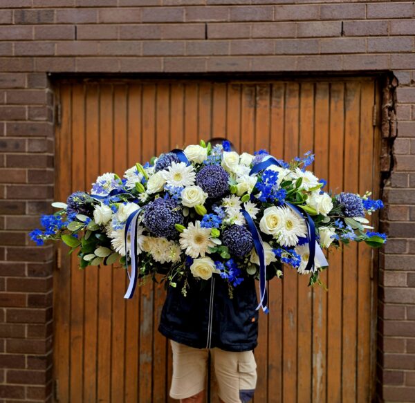 Casket Cover - Blue and White